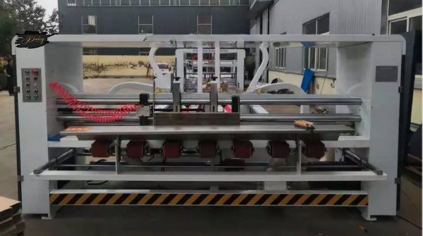 Automatic corrugation cardboard folder gluer with PP strapping bundling box packing machine